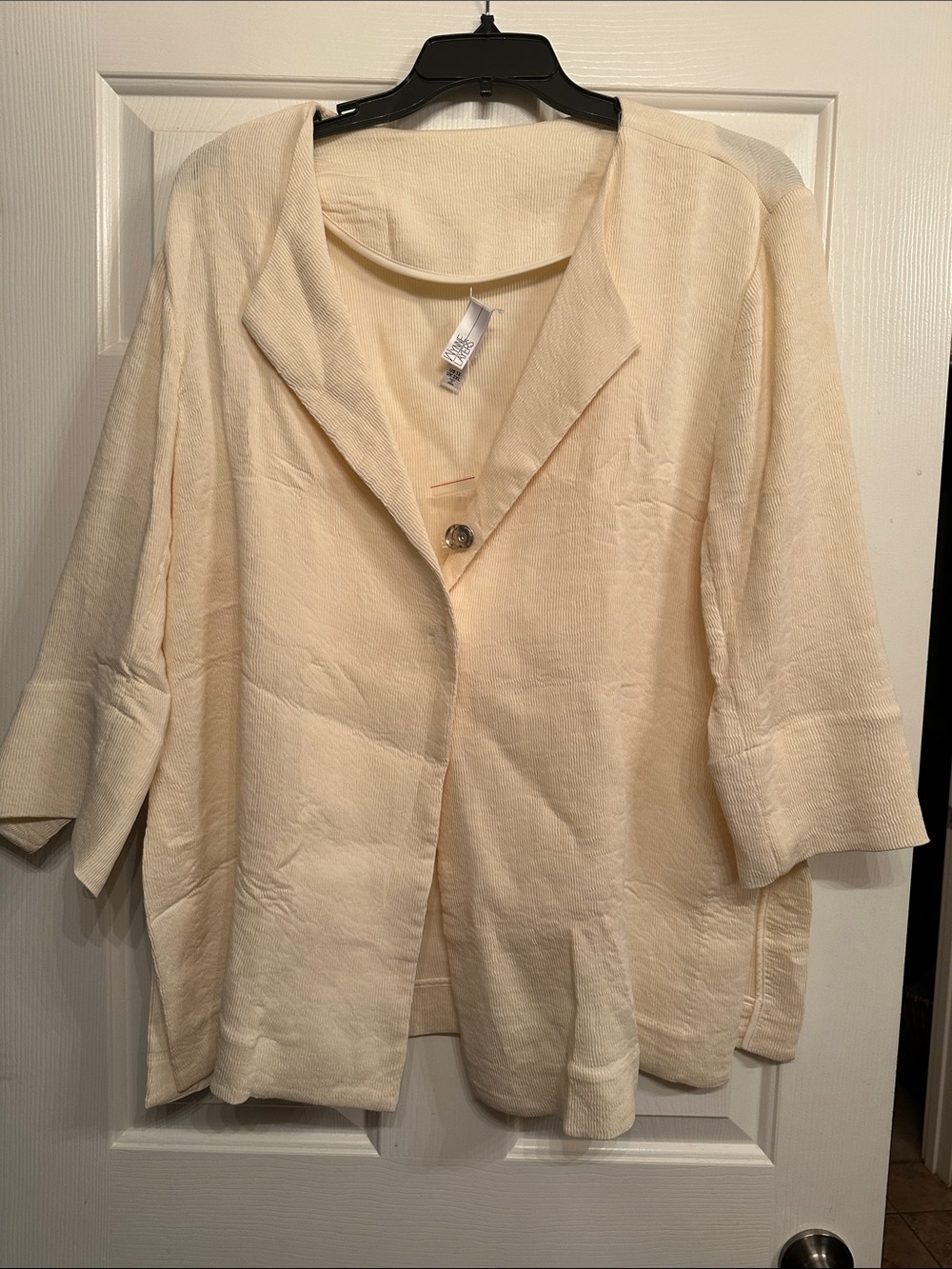 #42- Wynn Layers Women's Cream Single-Button Open Front Blazer